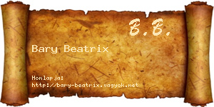 Bary Beatrix névjegykártya